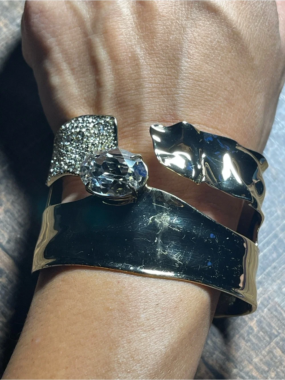 Alexis Bittar GoldTone Statement Cuff Bracelet with Crystal Accent